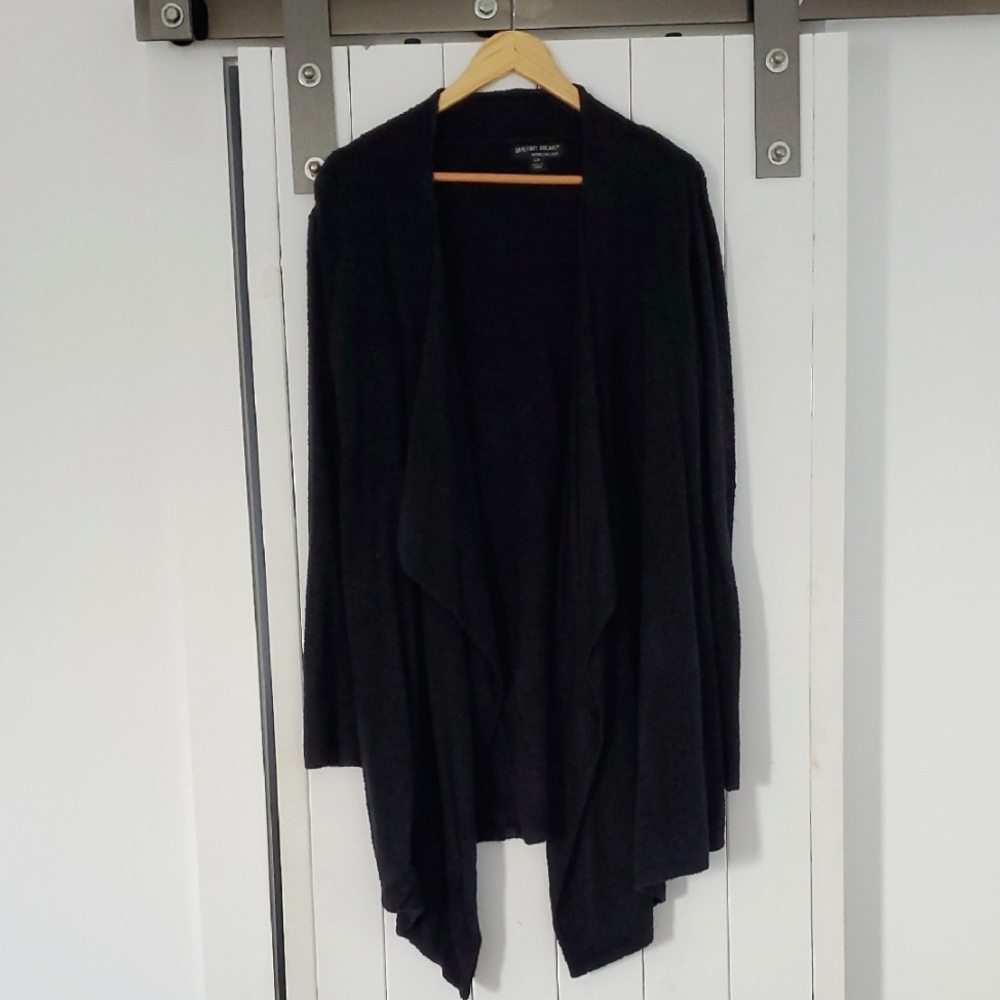 Barefoot Dreams Women's Black Open Front Cardigan